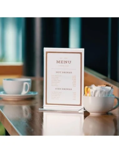 Porte-menu vertical en acrylique Olympia A5