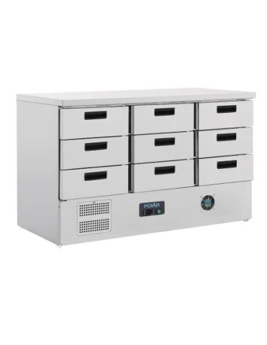 Table réfrigérée positive 9 tiroirs Polar série G 368L