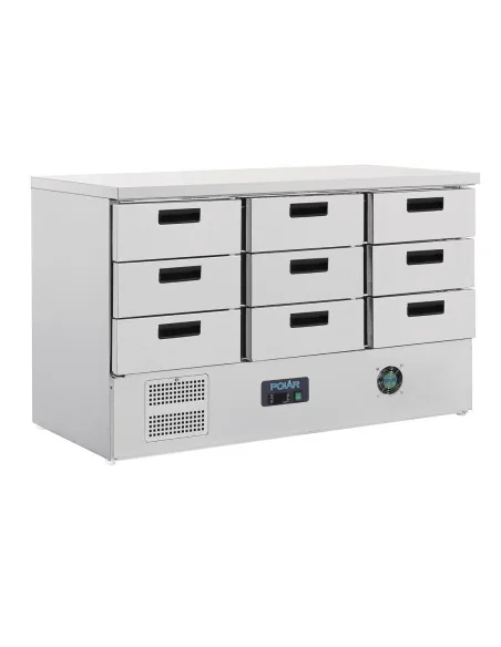 Table réfrigérée positive 9 tiroirs Polar série G 368L