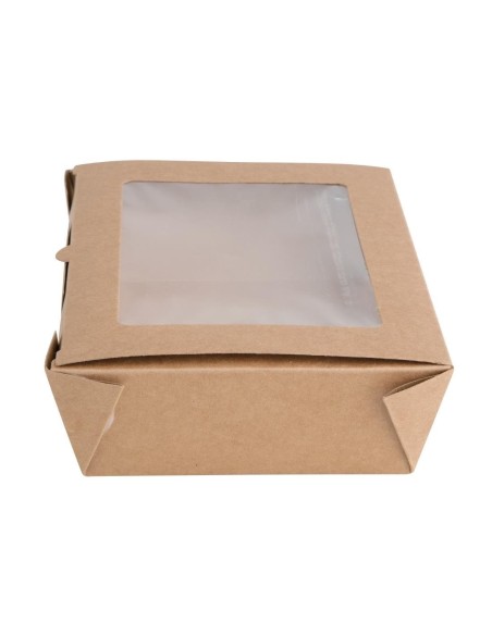 Boîtes salade compostables avec fenêtre en PLA Fiesta Compostable 1600ml (lot de 200)