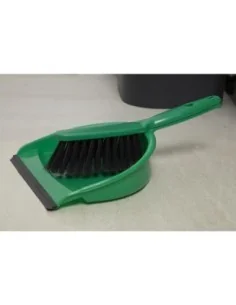 Set balayette à poils doux et pelle Jantex vert 2