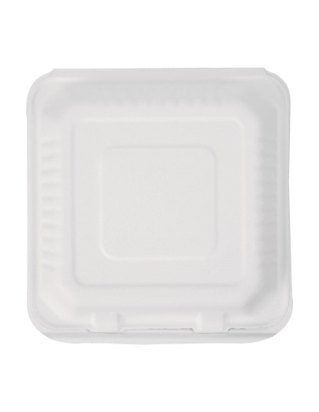 Boîtes avec couvercle à charnière Recyclables en bagasse Fiesta Recyclable 223mm (lot de 200)
