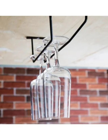 Support de verres à pied noir Olympia 254 mm 