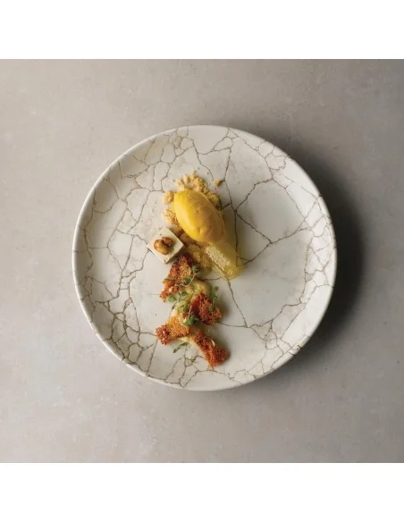 Assiettes rondes Studio Prints Kintsugi Agate Grey 288mm (Lot de 12)