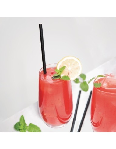 Pailles compostables en papier emballées individuellement Fiesta Compostable noires (lot de 250)