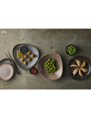 Bols triangulaires Churchill Stonecast Raw Lotus Brown 178mm (Lot de 12)