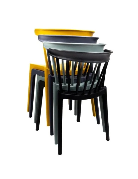 Chaises en polypropylène Windson anthracite (lot de 4)