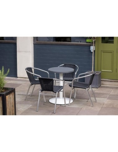 Plateau de table rond en aluminium Bolero gris foncé 580 mm