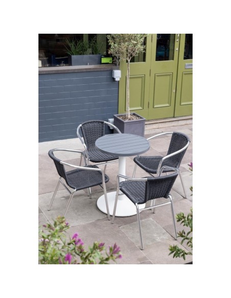 Plateau de table rond en aluminium Bolero gris foncé 580 mm