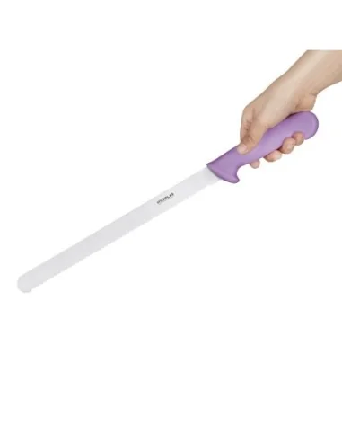 Couteau à trancher denté Hygiplas violet 30cm