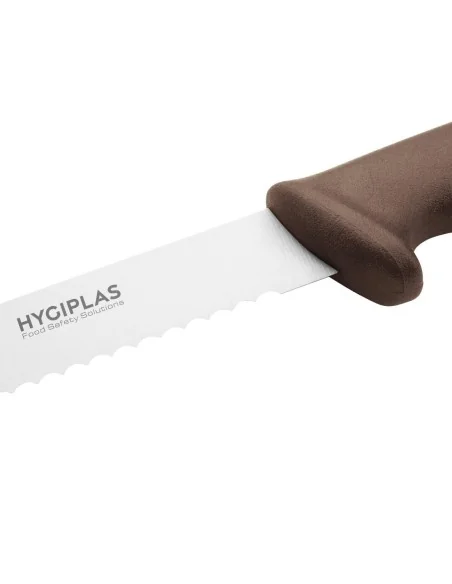 Couteau à trancher denté Hygiplas marron 25cm