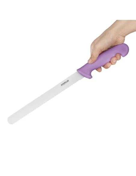 Couteau à trancher denté Hygiplas violet 25cm