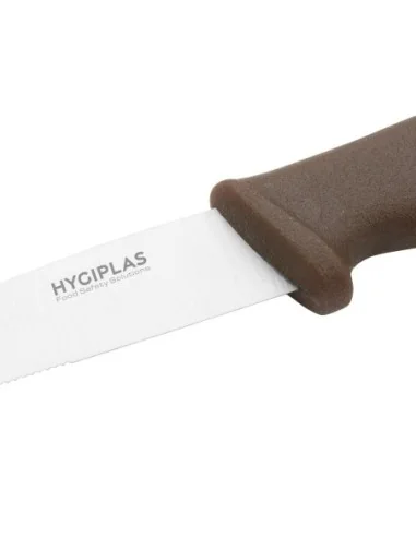 Couteau à tomate denté Hygiplas marron 10,5 cm