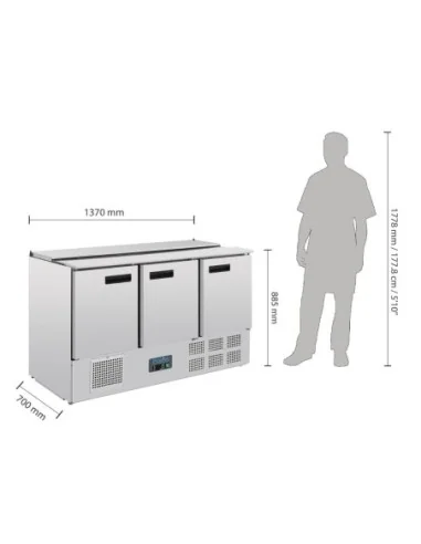 Comptoir à salade réfrigéré 368L Polar Série G