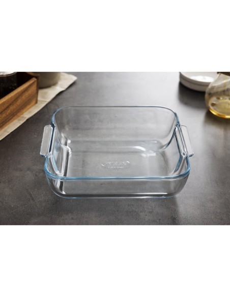 Plat carré en verre Pyrex 210mm