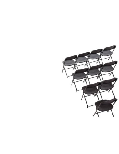 Chaises pliantes Bolero noires (Lot de 10)