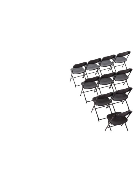 Chaises pliantes Bolero noires (Lot de 10)