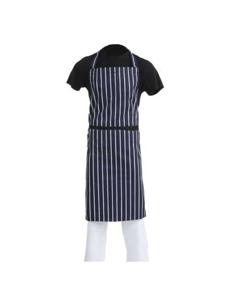 Tablier bavette Whites rayé marine et blanc XL