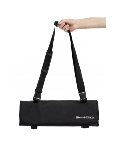 Trousse enroulable en tissu avec sangle Dick noire 11 pièces