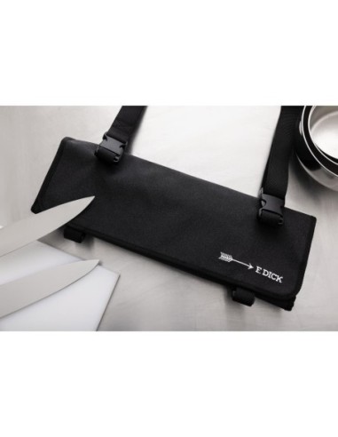 Trousse enroulable en tissu avec sangle Dick noire 11 pièces