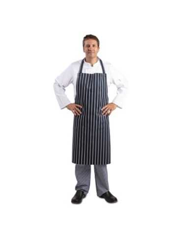 Tablier bavette Whites rayé marine et blanc XL