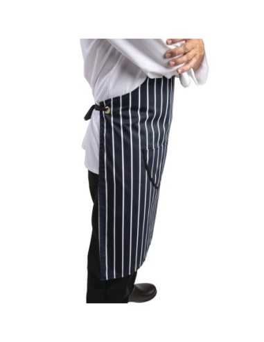 Tablier bavette Whites rayé marine et blanc XL