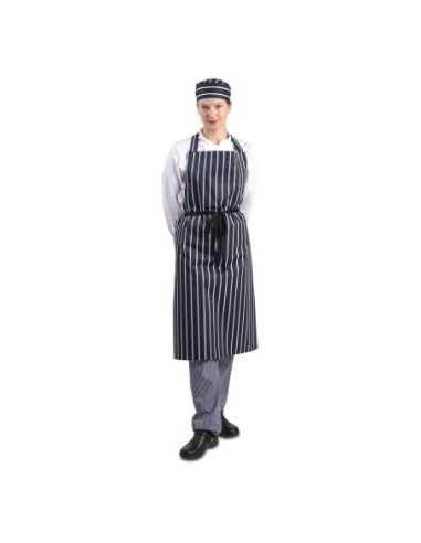 Tablier bavette Whites rayé marine et blanc XL
