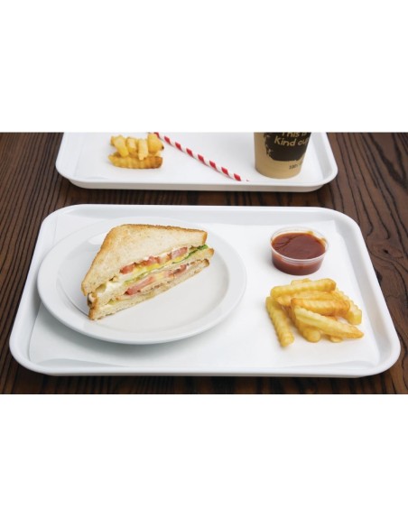 Plateau fast food en plastique Olympia Kristallon blanc 345 x 265mm