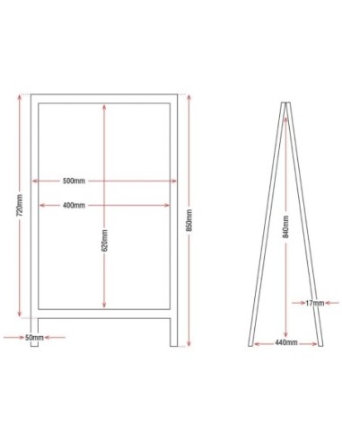 Panneau de trottoir Olympia cadre en bois 850 x 500mm