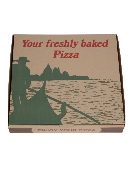 Boîtes à pizza imprimées compostables 311mm (lot de 100)