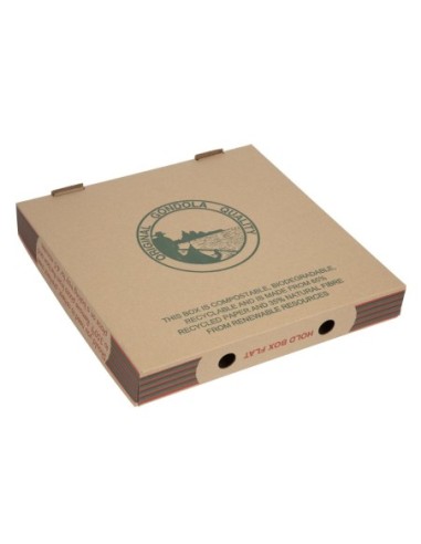 Boîtes à pizza imprimées compostables 311mm (lot de 100)