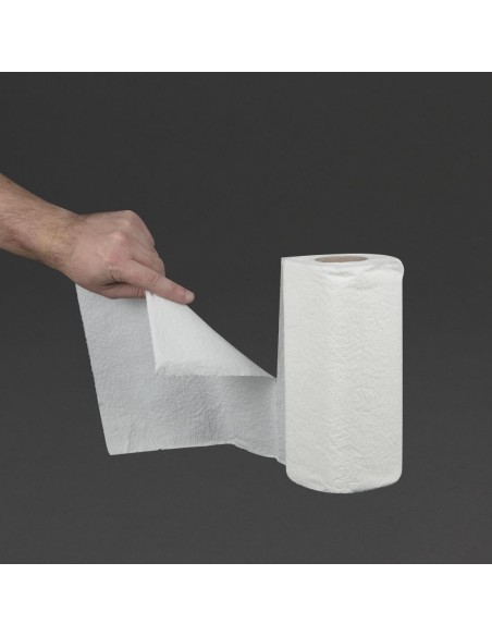 Essuie-tout blanc 2 plis Jantex 11,5m (lot de 24)