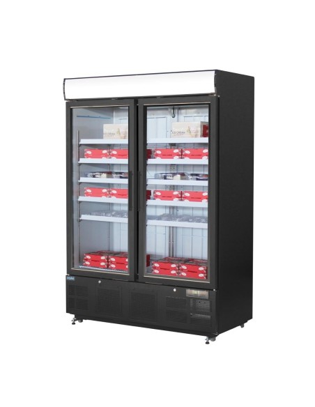 Vitrine réfrigérée négative avec caisson lumineux Polar Série G 920L noire