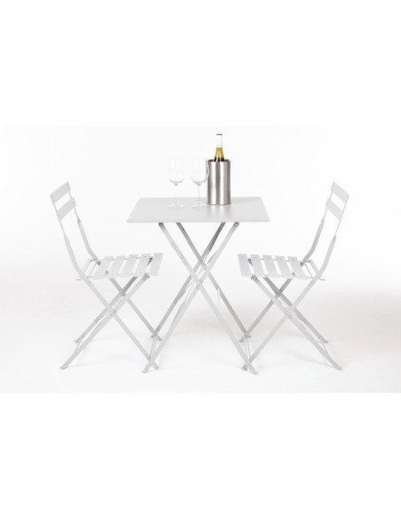 Chaise de terrasse pliantes en acier gris Bolero (lot de 2)