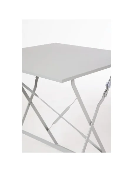 Table de terrasse carrée en acier Bolero grise 600mm