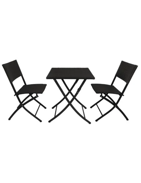 Table carrée pliante en rotin PE Bolero 600mm