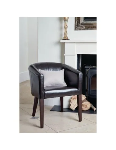 Fauteuil en simili cuir Bolero marron foncé