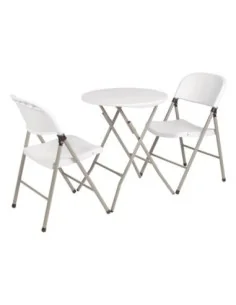 Chaises pliantes Bolero blanches et grises (Lot de 2) 2