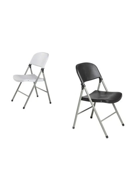 Chaises pliantes Bolero noires et grises (Lot de 2)