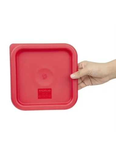 Couvercle carré rouge petit Hygiplas