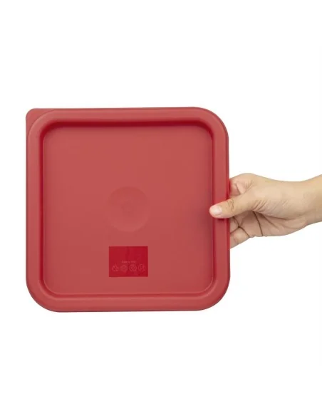 Couvercle carré rouge moyen Hygiplas