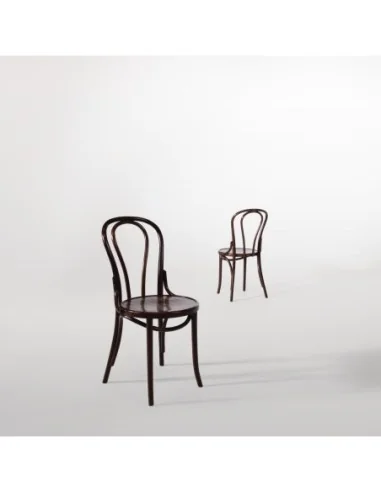 Chaises bistrot en bois courbé Fameg finition noyer