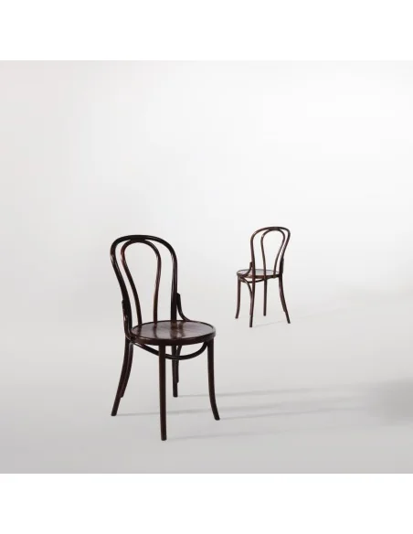 Chaises bistrot en bois courbé Fameg finition noyer