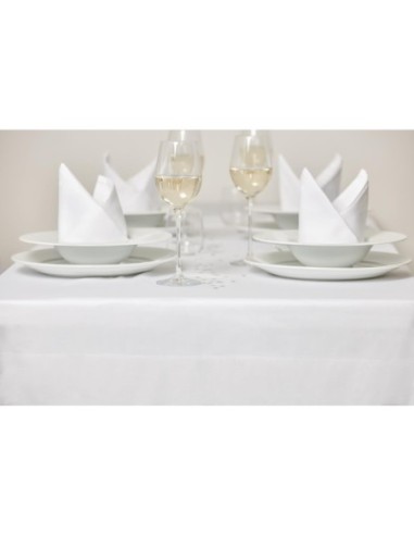 Nappe blanche bande de satin Mitre Luxury 1370 x 1780mm