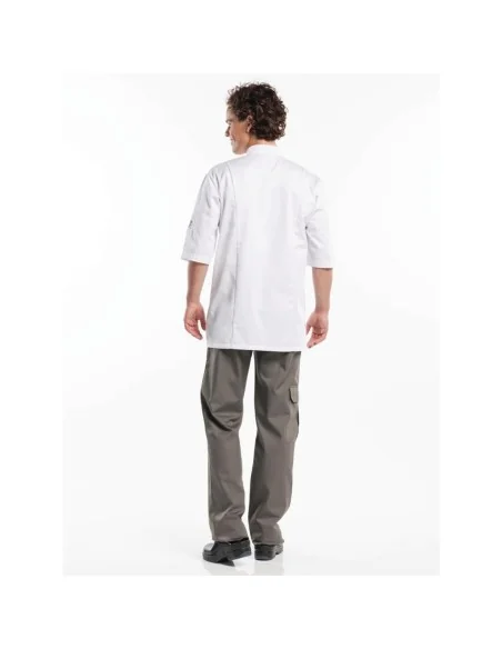 Veste de cuisine manches courtes Chaud Devant Bacio blanche S