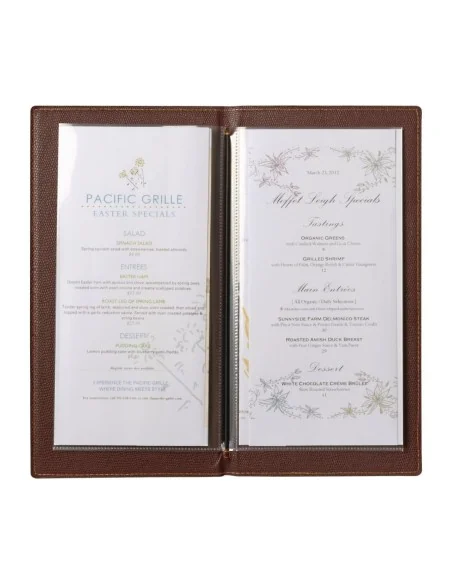 Protège-menus contemporain Securit A5 marron clair
