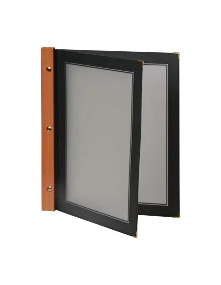 Protège-menu en bois Securit noir A4