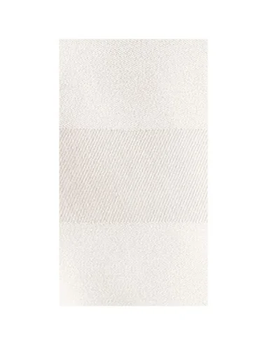 Serviettes blanches en coton bande de satin Mitre Luxury