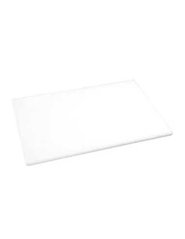 Planche à découper antibactérienne basse densité Hygiplas blanche