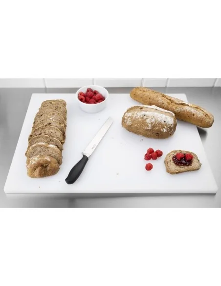 Grande planche à découper épaisse basse densité Hygiplas blanche